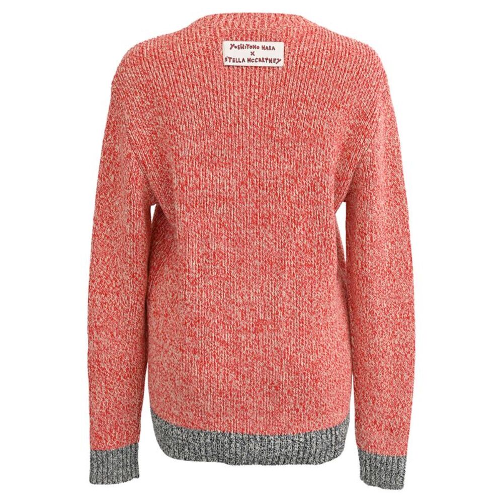 Stella McCartney x Yoshitomo Nara Intarsia Sweater In Red Organic Cotton - Picture 3 of 5